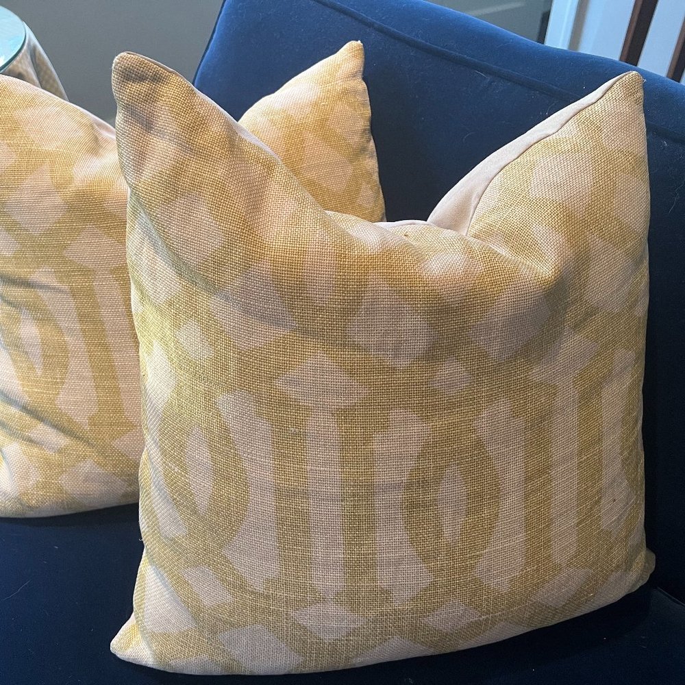 18" Schumacher Imperial Trellis Citrine Pillows